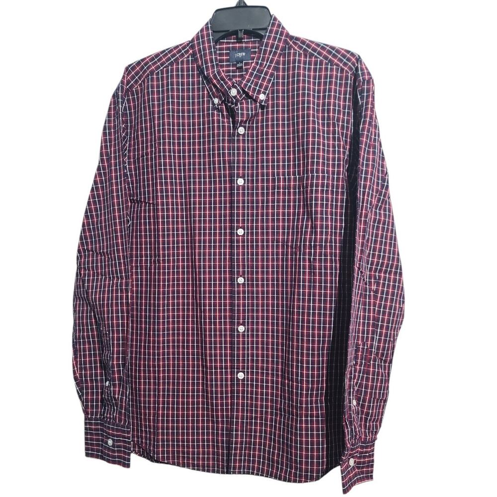 J. Crew Factory Blue Red Plaid Button Shirt NWT